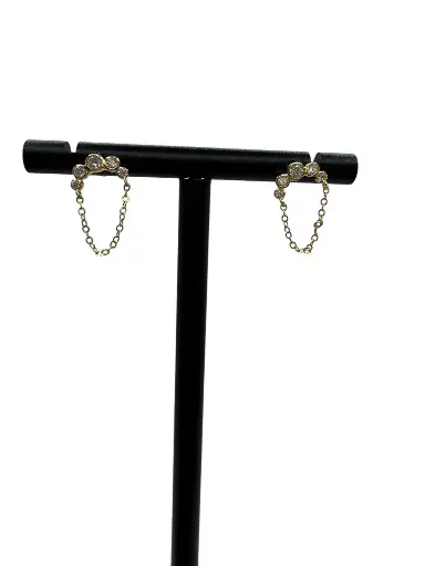 Royal Orbit Stud Earrings Yellow Gold