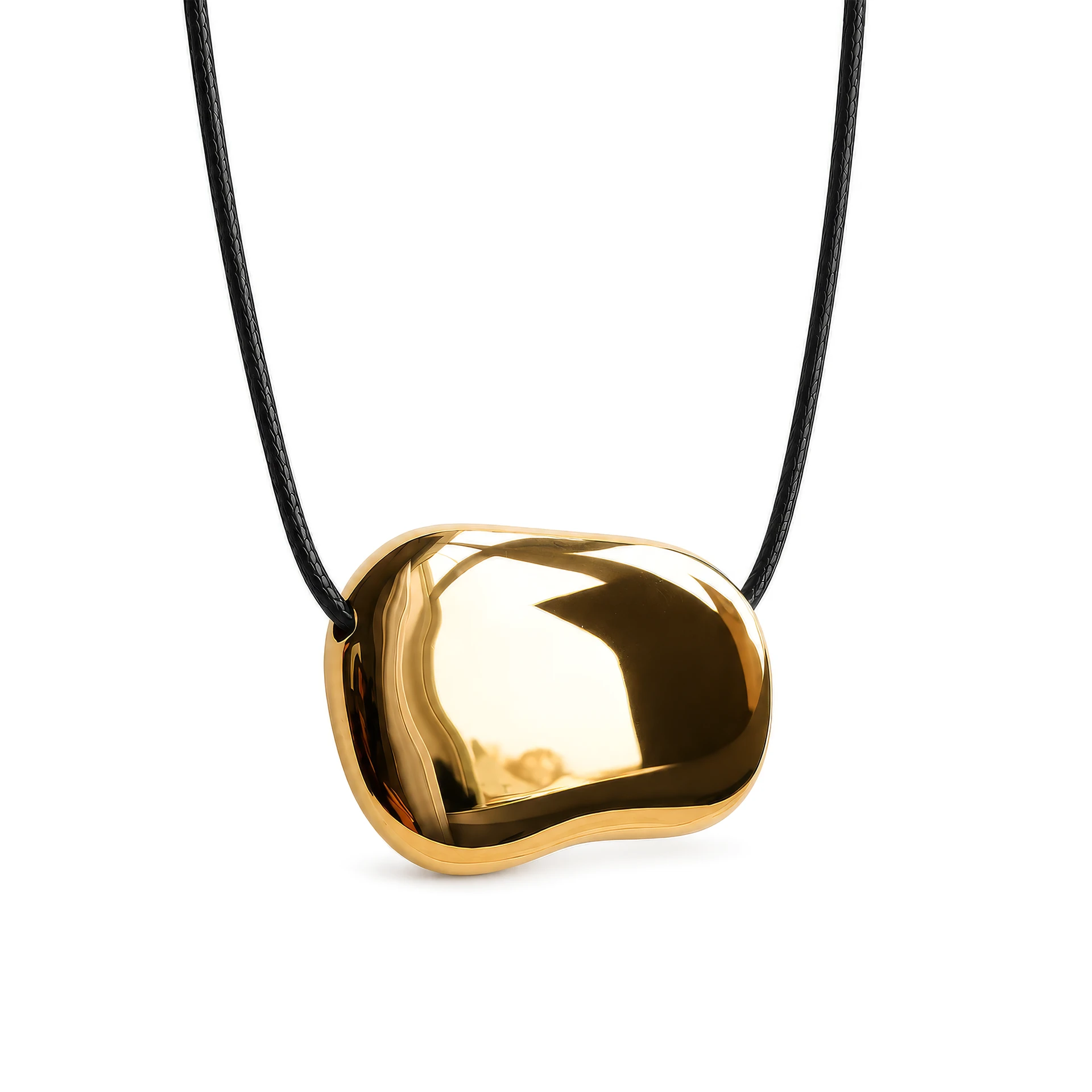 [N-PK-3] Yellow Gold Geometric Rope Necklace
