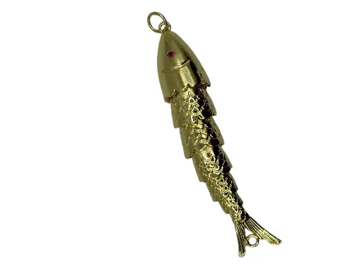 Drish Fish Charm (large, gold)