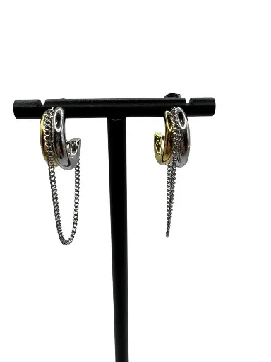 Two Tone Chain Hoops