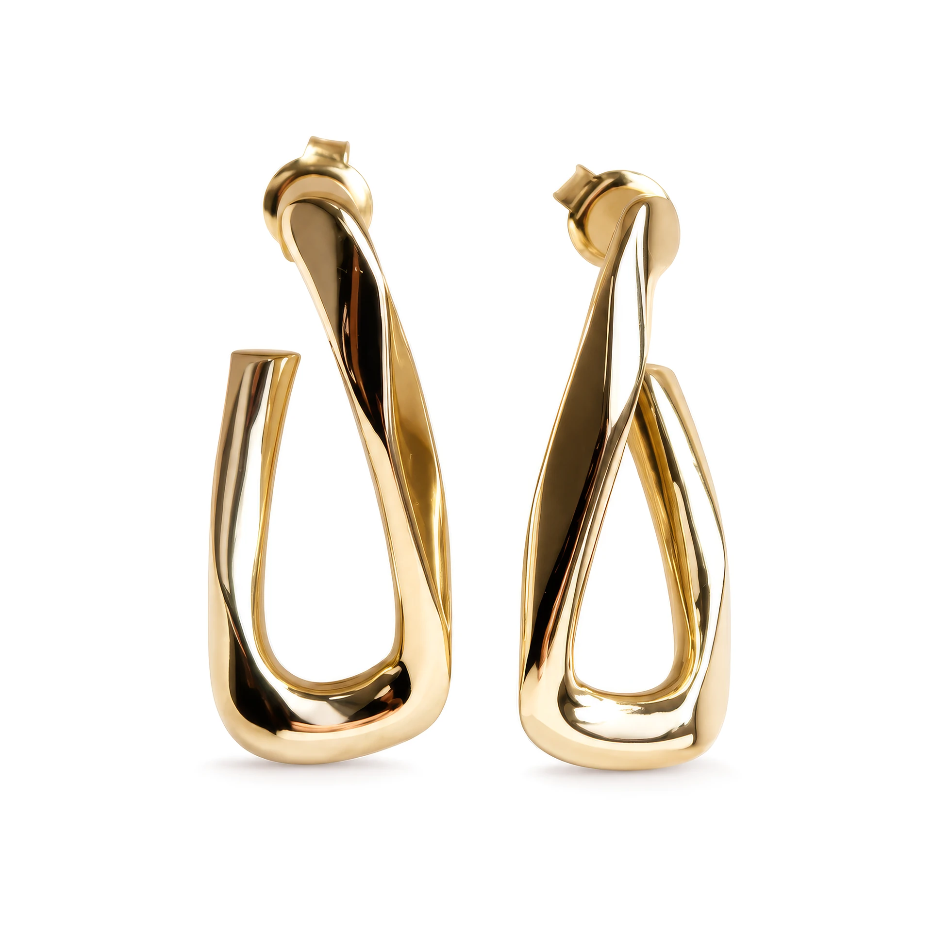 [E-PK-5] Yellow Gold Twist Earrings