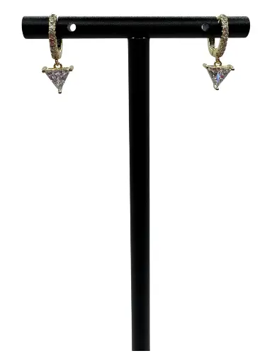 Triangle Drop Huggies Yellow Gold