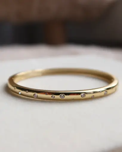 Lumiere Bangle Yellow Gold Plated