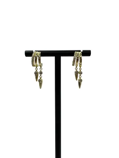 [E-PK-16] Luna Charm Huggies 14k Gold Plated