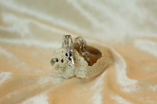[E-PK-50] Luna Charm Huggies Sterling Silver