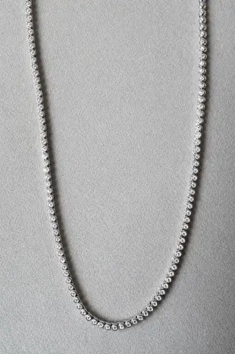 Crystal Bezel Tennis Necklace