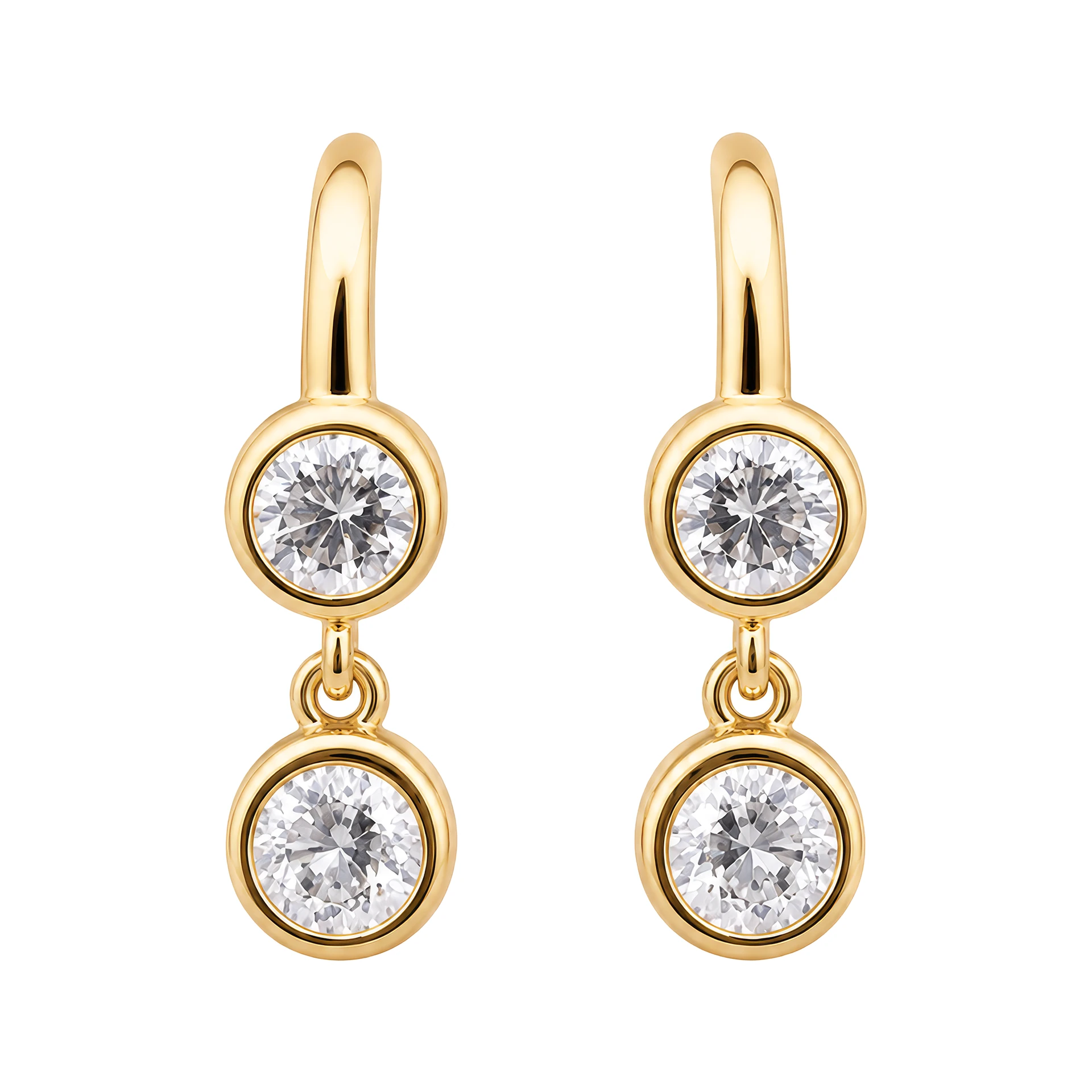 [E-PK-26] Twinkle Drop Huggie Yellow Gold