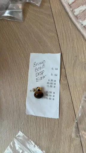 Brown Bead Drop Earrings