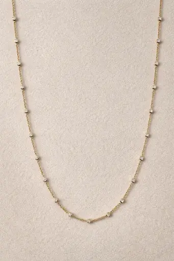 Two Tone Ball and Chain Necklace 22 inch