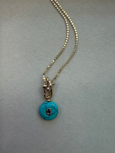 Stone Charm on Dot Chain