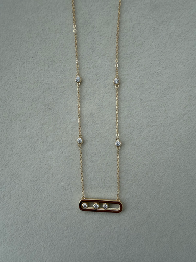 Sliding Stone Necklace 