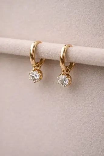 Diamond Drop Earrings YG