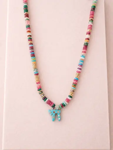Multicolor Chai Charm Necklace  