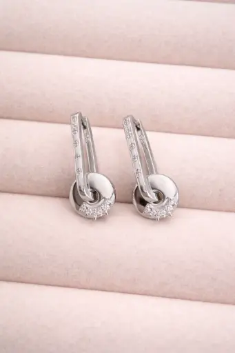 Floating Disk Earrings SS 