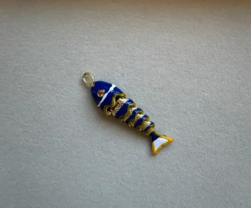 Drish Fish Charm (small, navy)