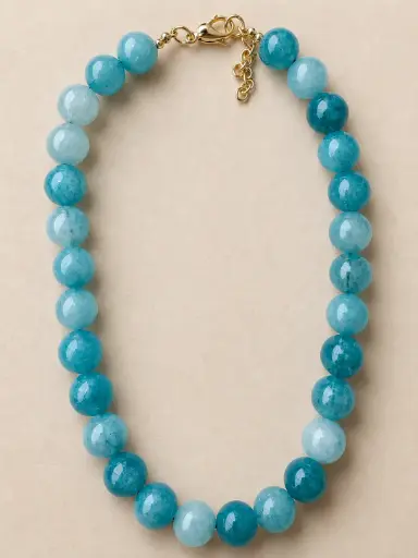 Large Turquoise Beaded Necklace