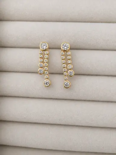 Cascade Bezel Drop Earrings  YG