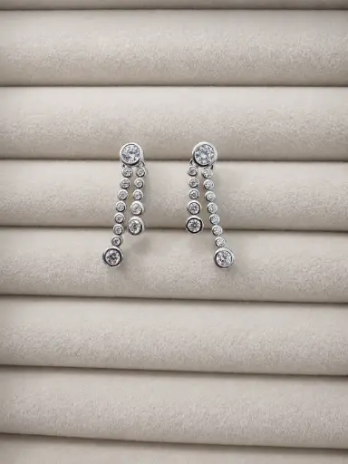 Cascade Bezel Drop Earrings  SS