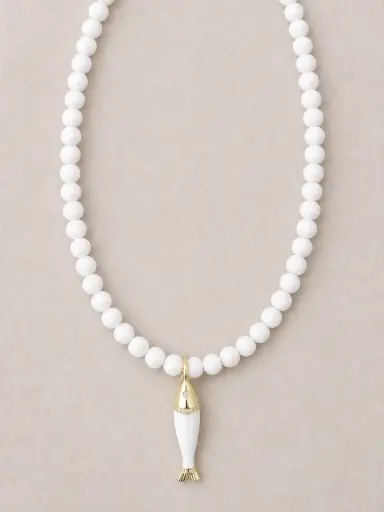 White Drish Fish Necklace  
