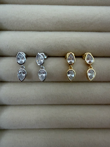 Double Pear Drop Stud