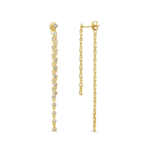 Bezel Falling Earrings
