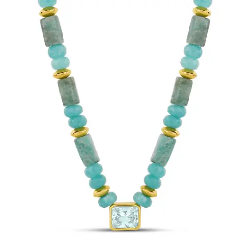 Seafoam Aqua Stone Necklace 