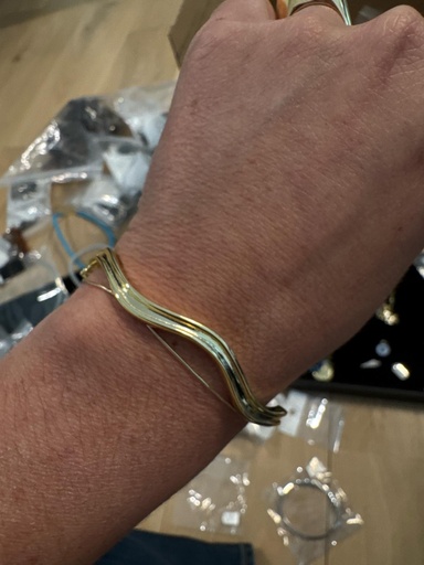 [B-PK-44] Golden Wave Cuff Bracelet