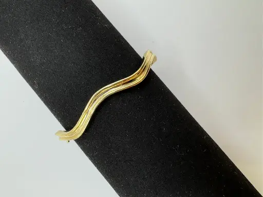 [B-PK-44] Golden Wave Cuff Bracelet