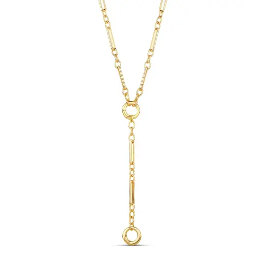 Fancy Link Push Clasp Lariat Necklace 