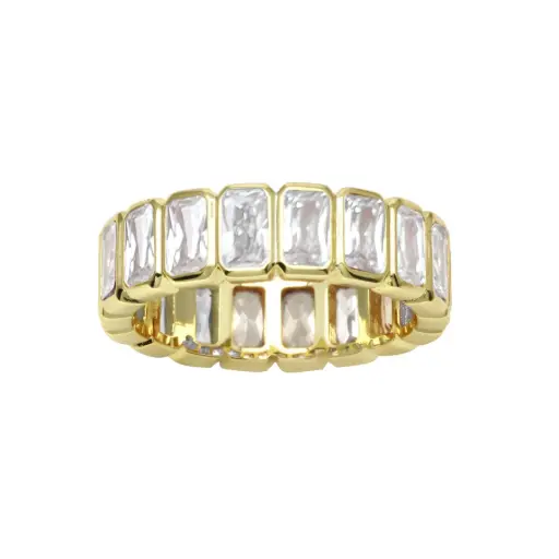 Bezel Emerald Shape Ring