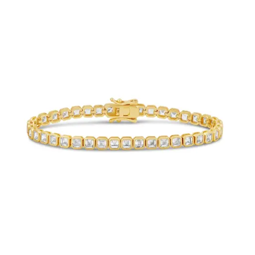 Bezel Square Tennis Bracelet (gold)