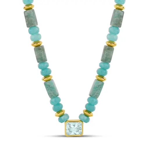 Seafoam Aqua Stone Necklace