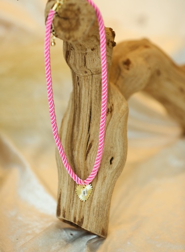 [N-PK-49] Power In Pink Rope Necklace