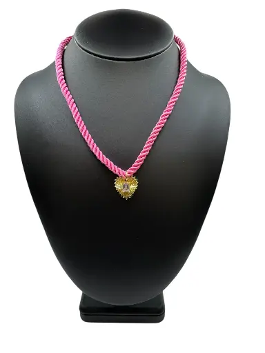 [N-PK-49] Power In Pink Rope Necklace
