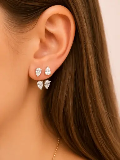 Duet Drop Earrings (silver) 