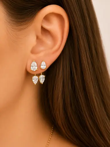 Duet Drop Earrings (gold) 