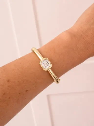 Emerald Bezel Bangle 