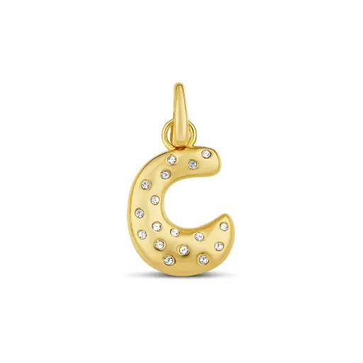 Pave Initial C Charm 
