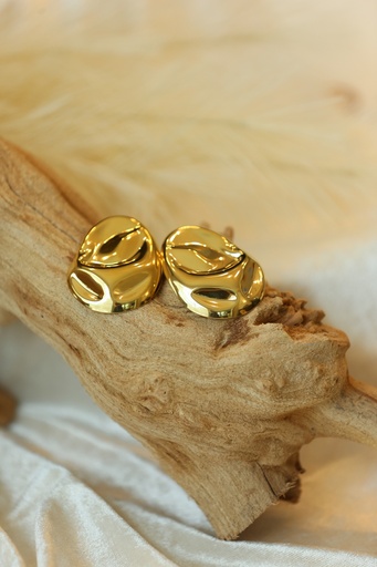 [E-PK-60] Melted Glow Earrings Yellow Gold