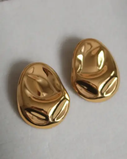 [E-PK-60] Melted Glow Earrings Yellow Gold