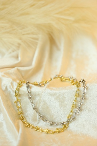 [N-PK-63] Orbit Chain 16 Inch Yellow Gold