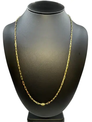 [N-PK-64] 14k Plated Paper Clip Chain 24 Inch