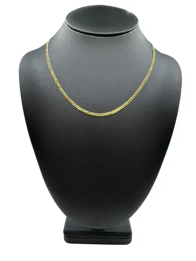 [N-PK-66] 18 Inch Cuban Chain 14k Gold Plated Sterling Silver