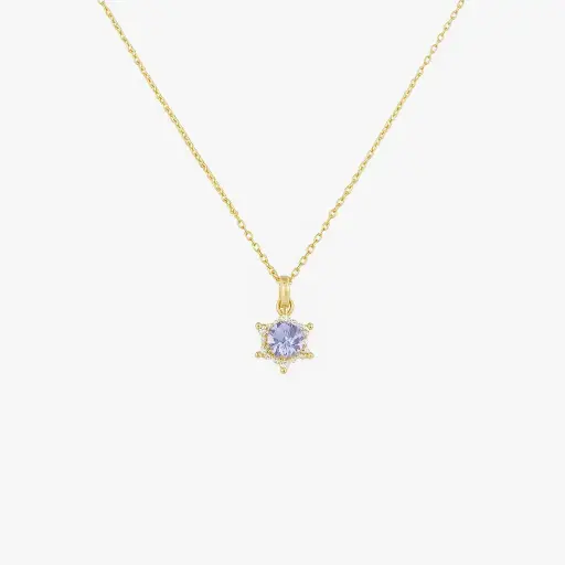 [N-SOD1] Star of David Necklace – 14k Yellow Gold with White Sapphire 
