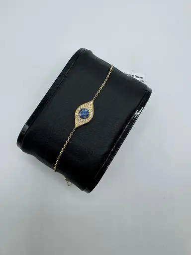 Evil Eye Spark Bracelet - 14k Yellow Gold with Blue Sapphire & Diamonds