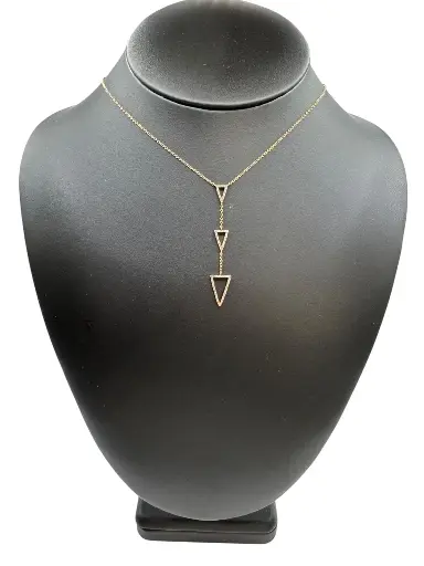Triple Triangle Drop Necklace – 14k Rose Gold with .35ctw Diamonds 